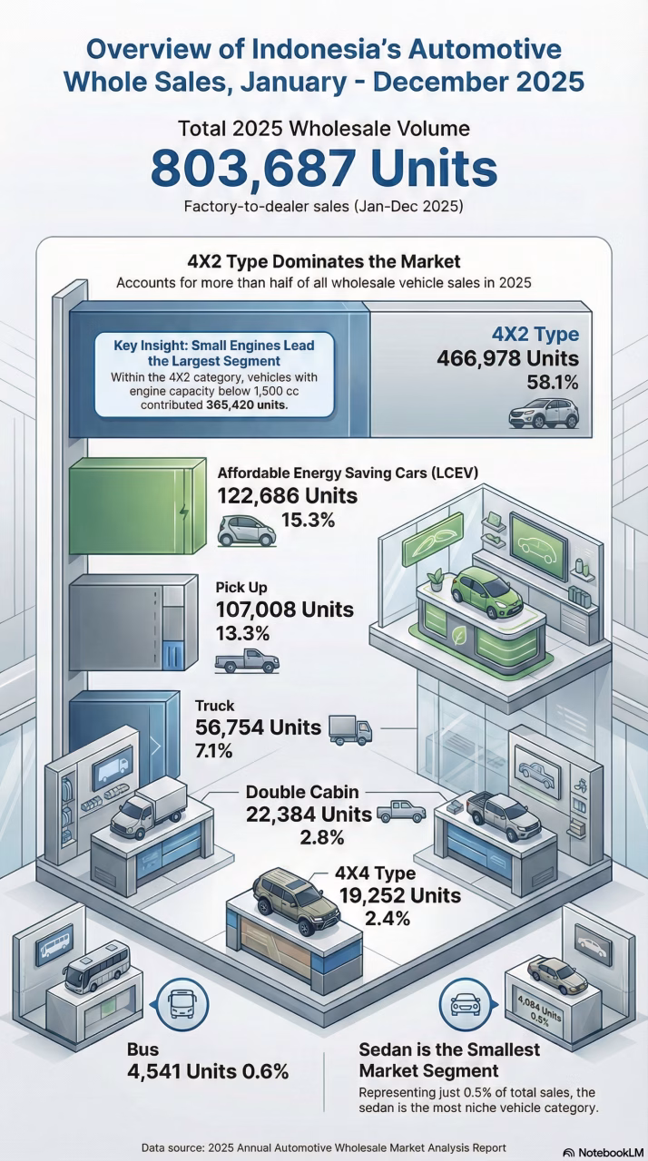 Overview of Indonesia’s Automotive Whole Sales, January – December 2025
