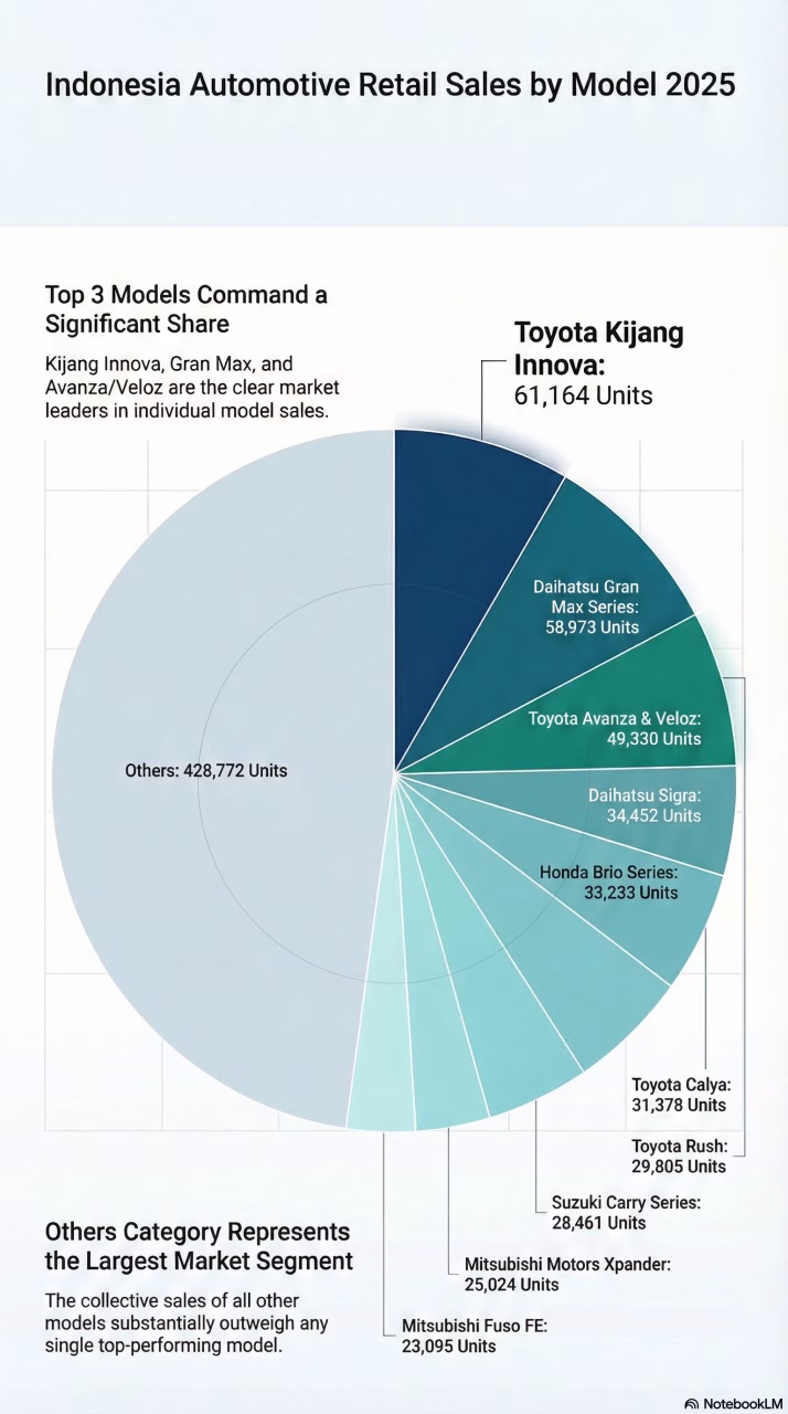 Indonesia Automotive Retail Sales by Model, January – December 2025