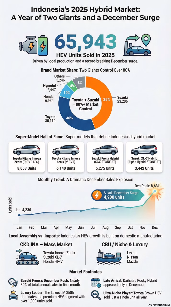 Indonesia HEV Wholesale Market Performance, January – December 2025