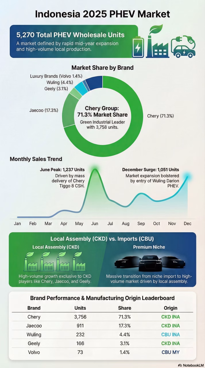Indonesia PHEV Wholesale Market Performance, January – December 2025