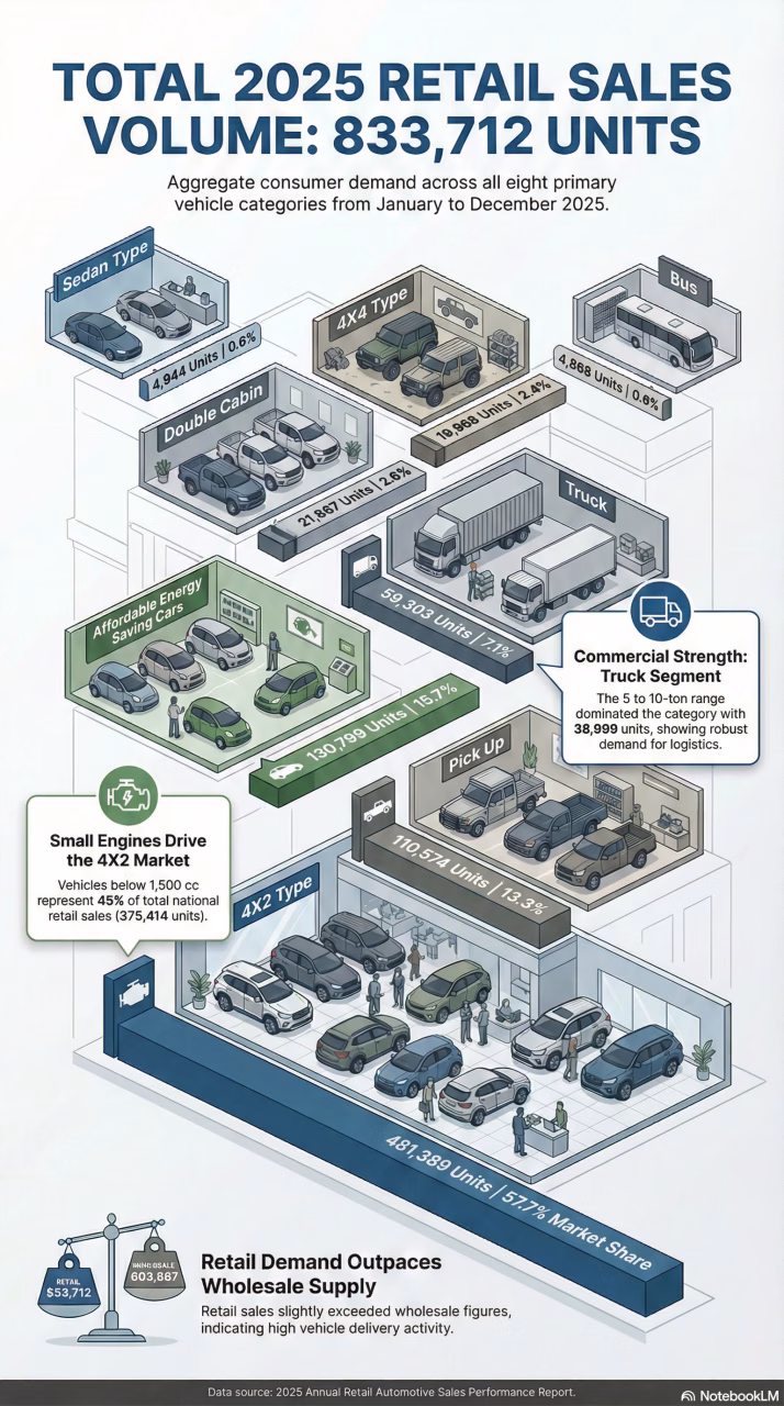 Overview of Indonesia’s Automotive Retail Sales, January – December 2025