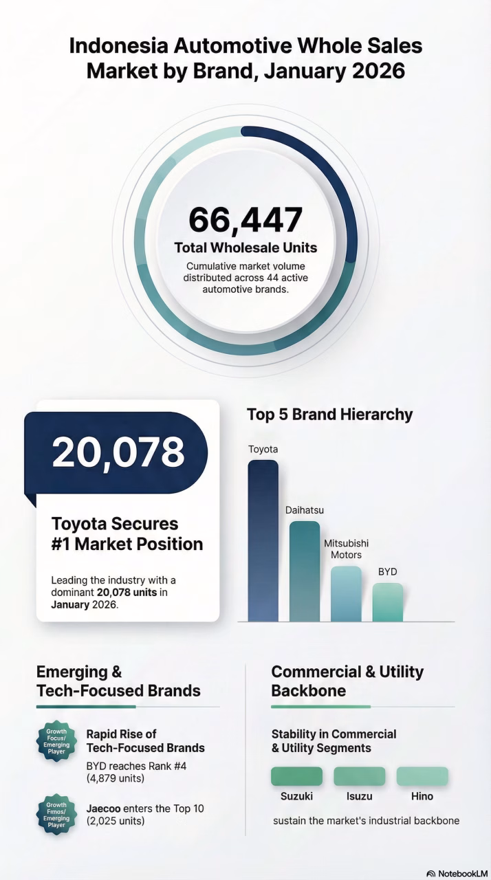 Indonesia’s Vehicle Whole Sales by Brand, January 2026