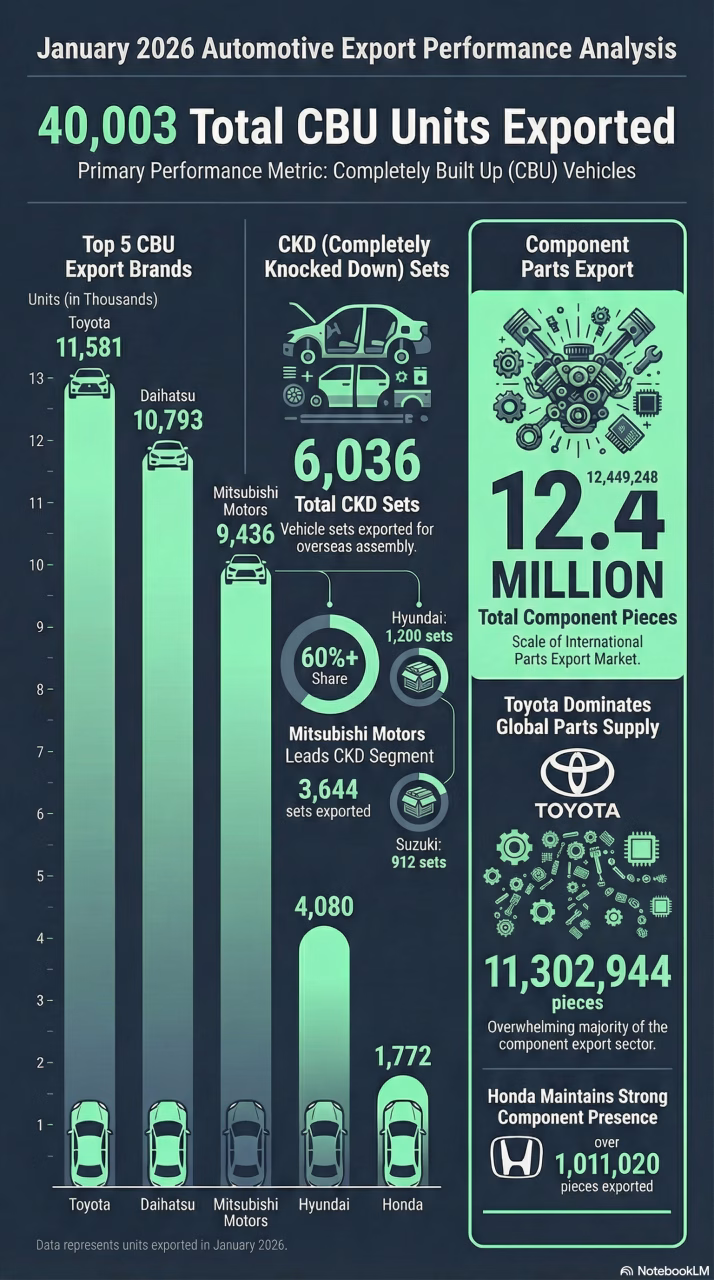 Indonesia’s Vehicle Exports by Brand, January 2026