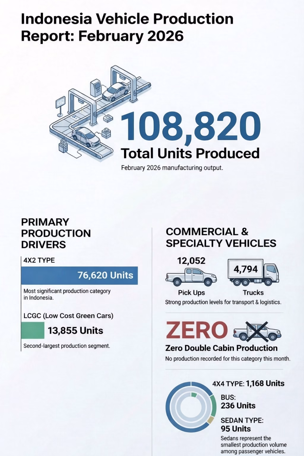Indonesia’s Vehicle Production by Category, February 2026