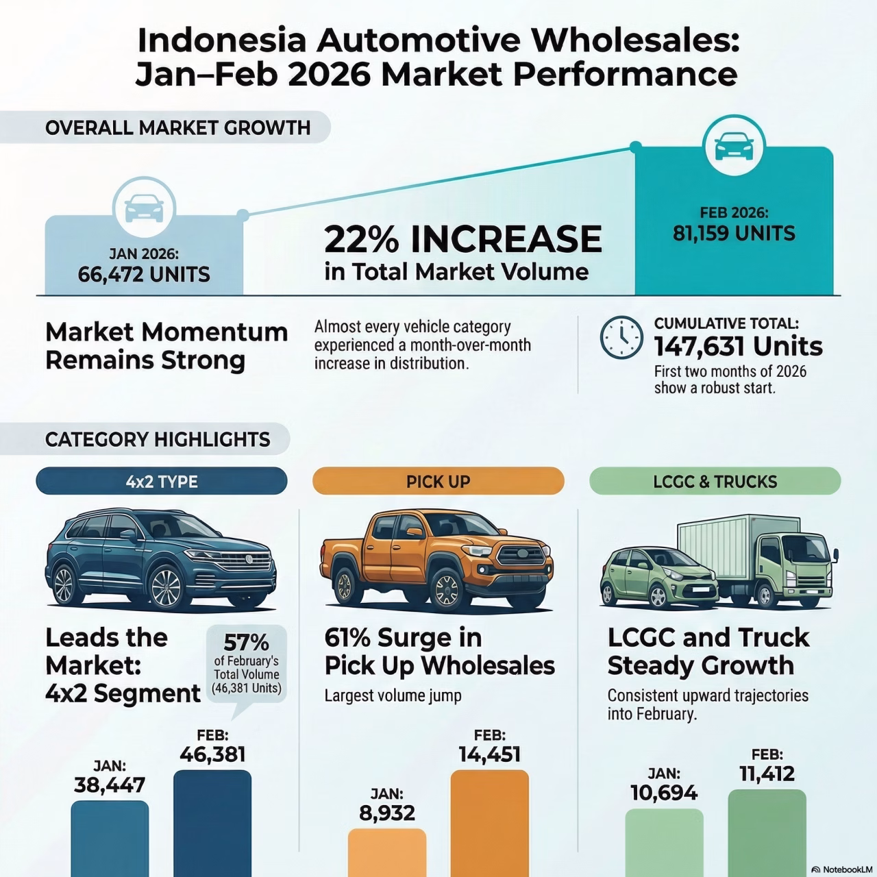 Indonesia Automotive Wholesales Report by Category, January – February 2026