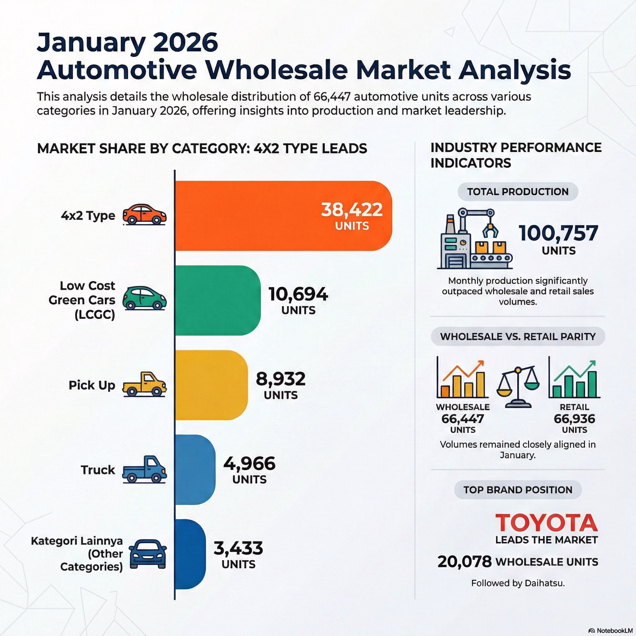 Indonesia’s Vehicle Whole Sales by Category, January 2026