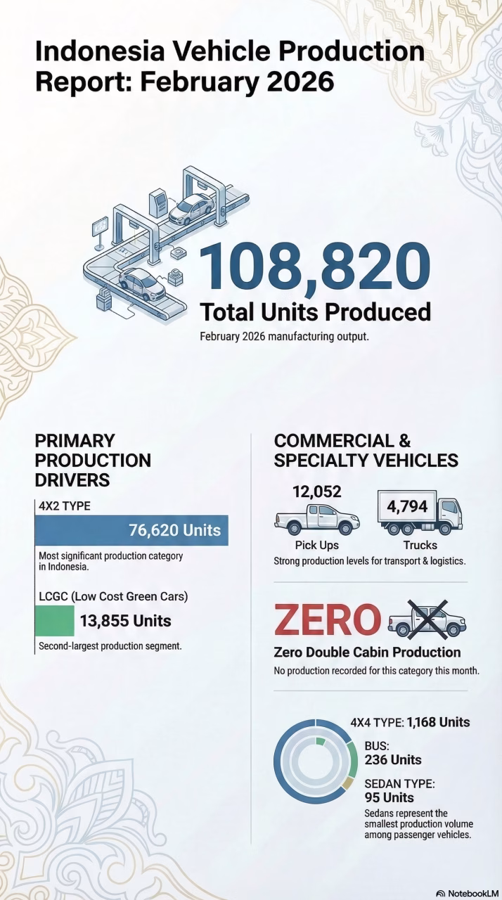 Indonesia’s Vehicle Production by Category, February 2026