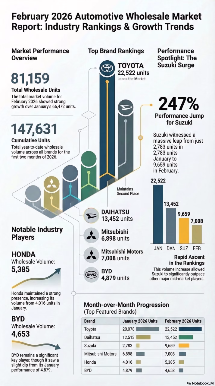 Indonesia’s Vehicle Whole Sales by Brand, February 2026