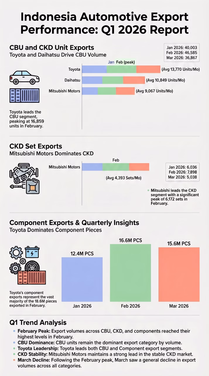 Overview of Indonesia’s Automotive Export, January – March 2026